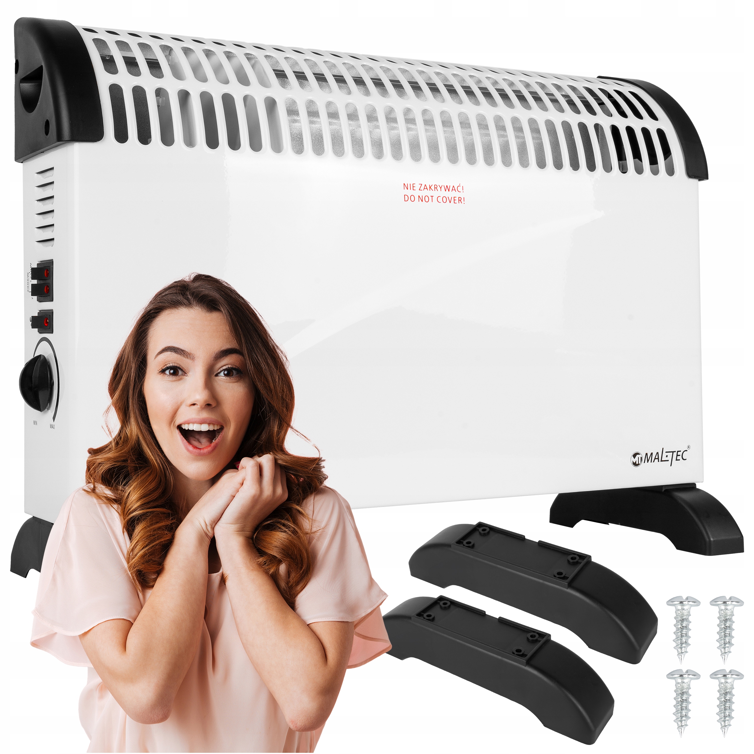 Konvektorový ohrievač Maltec 2000 W biely, čierny